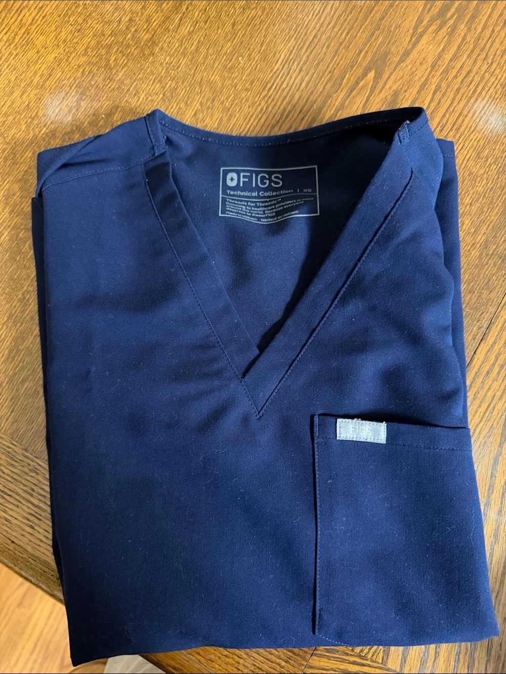 FIGS Navy V-Neck Medical Scrub Top